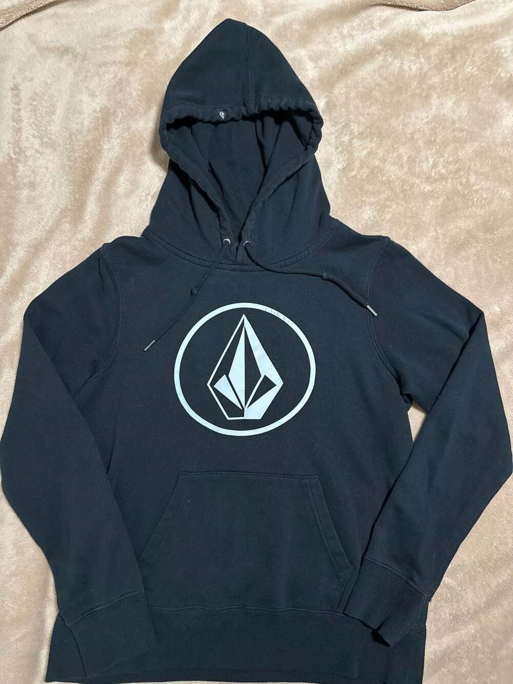 Volcom Stone Logo Pullover Hoodie Black Youth Size M